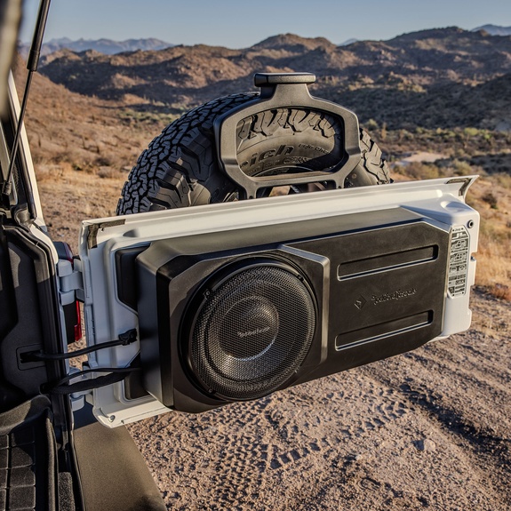 Lifestyle Shot - Tailgate Subwoofer Open