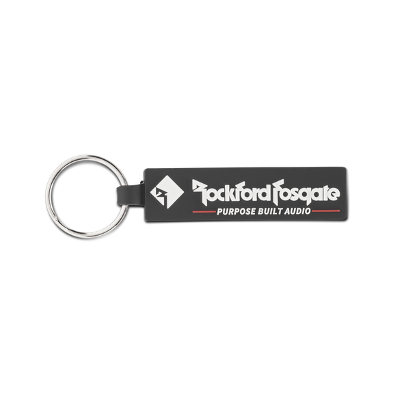 Front View of Rockford Fosgate Rubber Key Chain