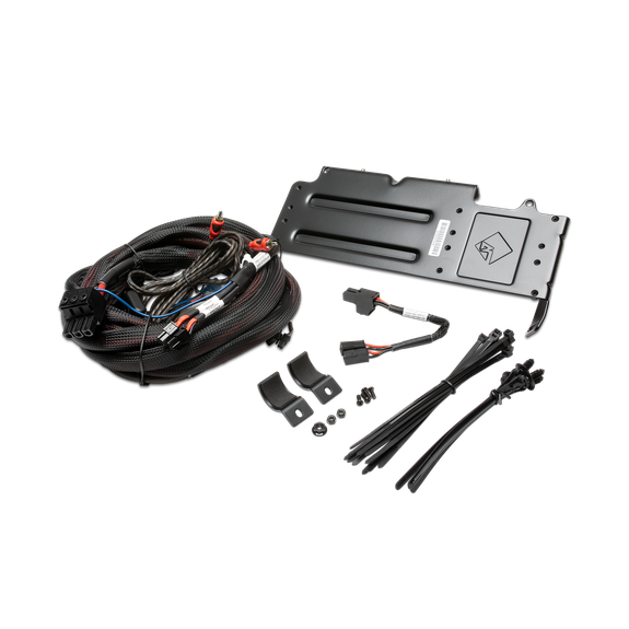 Complete Component View of Can-Am 4-Gauge Amplifier Mounting Kit