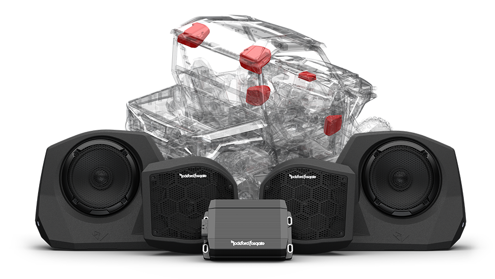 Polaris General factory equipped Rockford Fosgate Stage 3 audio system for Ride Command