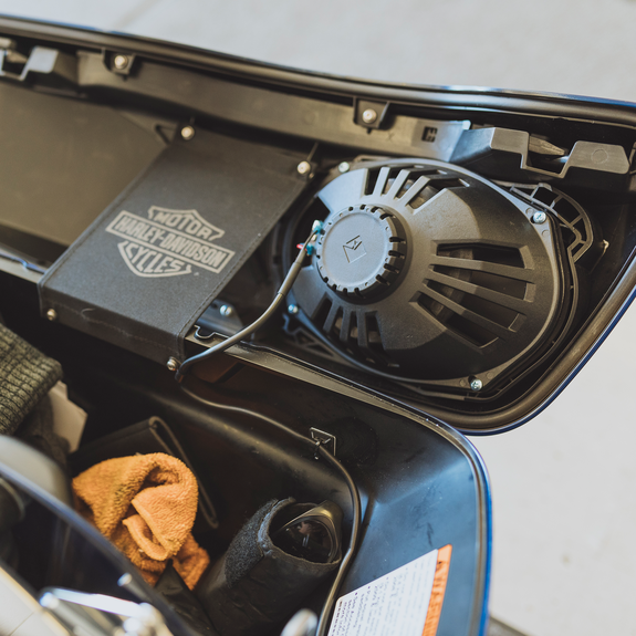 Speaker Installation View on Motorcycle